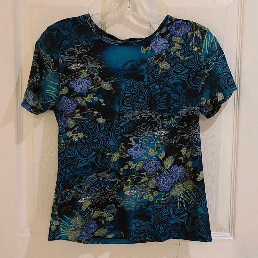 White Stag Blue/Teal Top with Gold Detailing